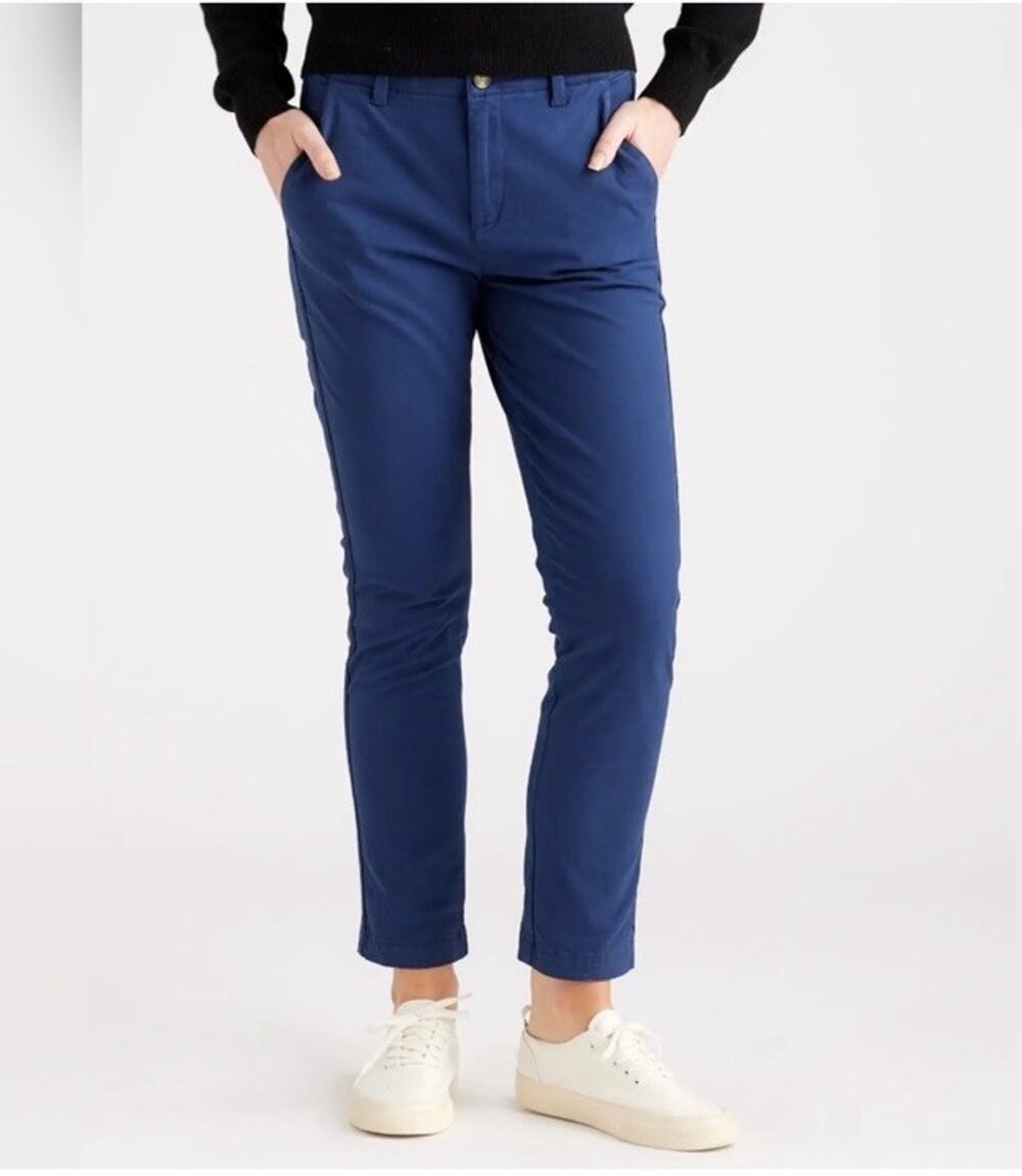 Quince Stretch Cotton twill Girlfriend Chino Pants Navy Blue Women’s 26 New